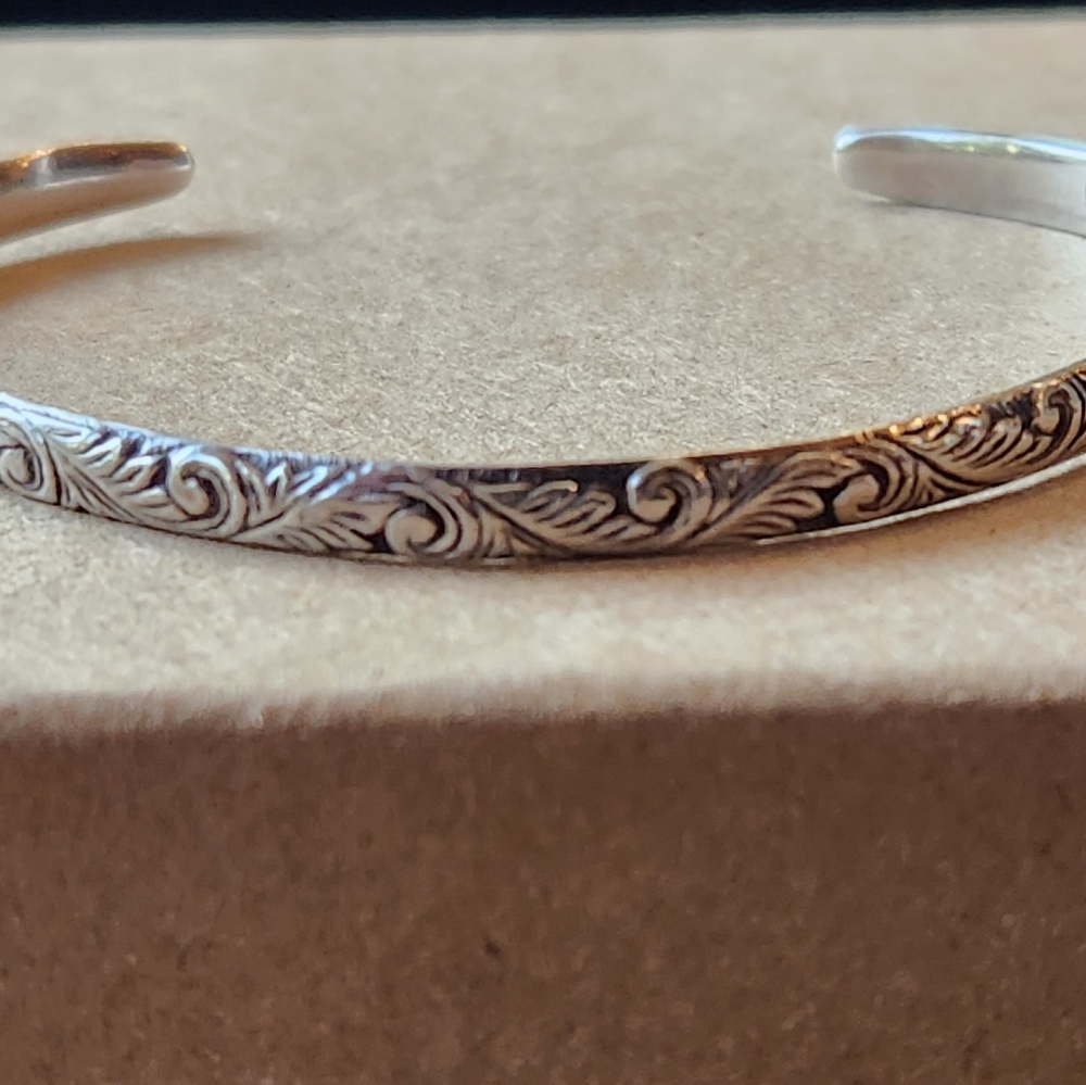 Vintage Engraved Sterling Cuff